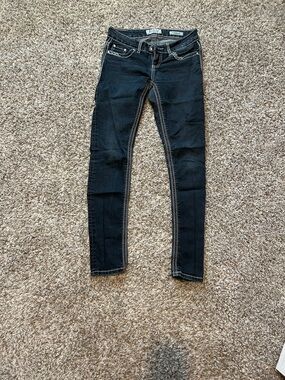 Daytrip Black Skinny Jeans with Contrast Stitching